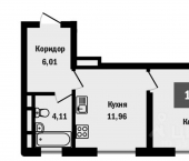1-комн, 37 кв м, этаж 3/32 переулок Некрасова, 1