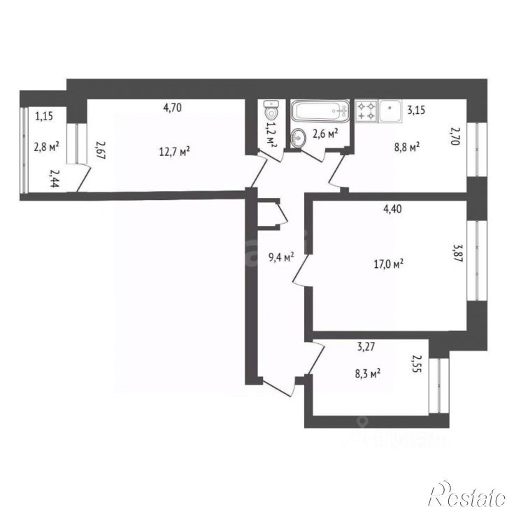 3-комн квартира улица Красина, 13/3,  д. 13/3