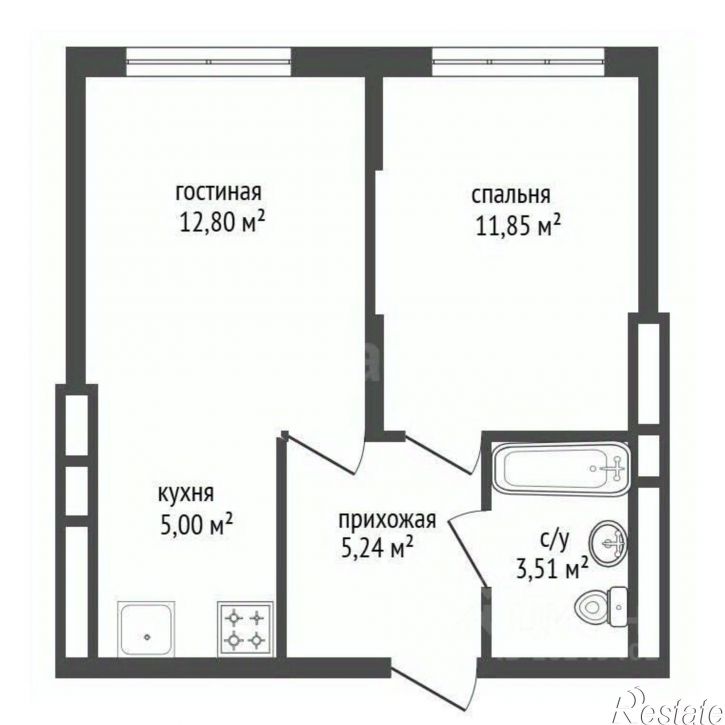 2-комн квартира улица Лётчиков, 2/10,  д. 2/10
