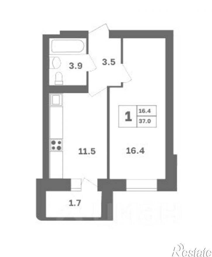 1-комн квартира в новом доме Дагестанская улица, 12,  д. 12