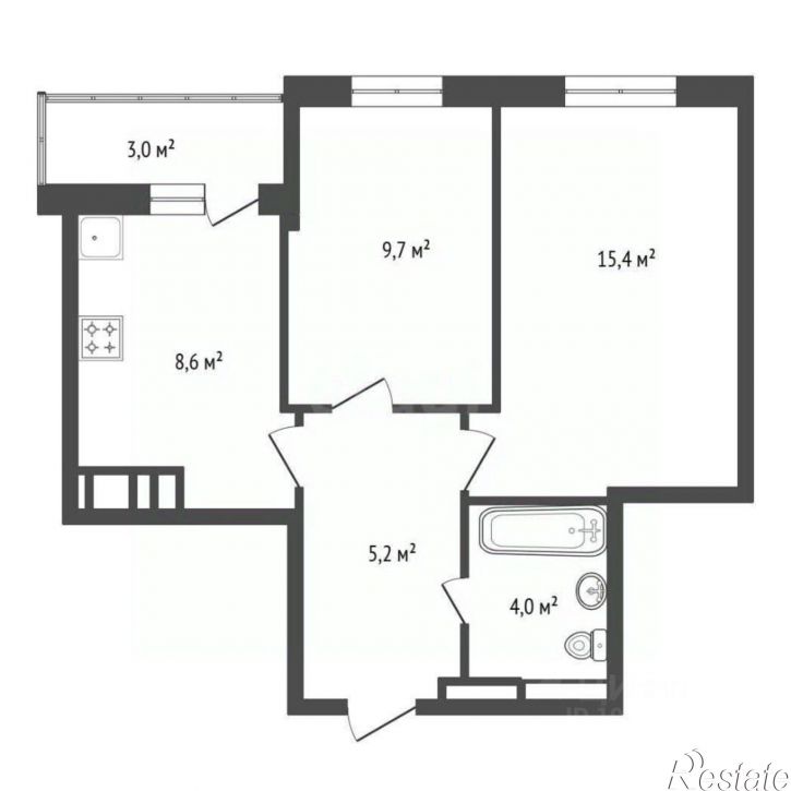 2-комн квартира ул Летчика Кобелева, 3,  д. 3