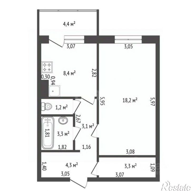 1-комн квартира улица Набережная реки Уфы, 45/3,  д. 45/3