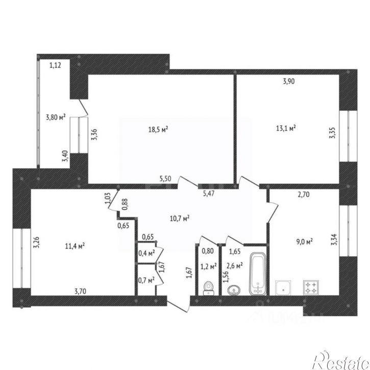 3-комн квартира ул Цветы Башкирии, 21,  д. 21