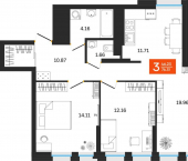 3-комн, 76 кв м, этаж 10/25 улица Султанова, 28