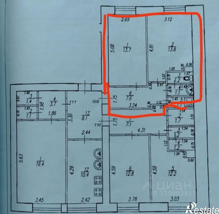 2-комн квартира улица Дмитрия Донского, 34,  д. 34