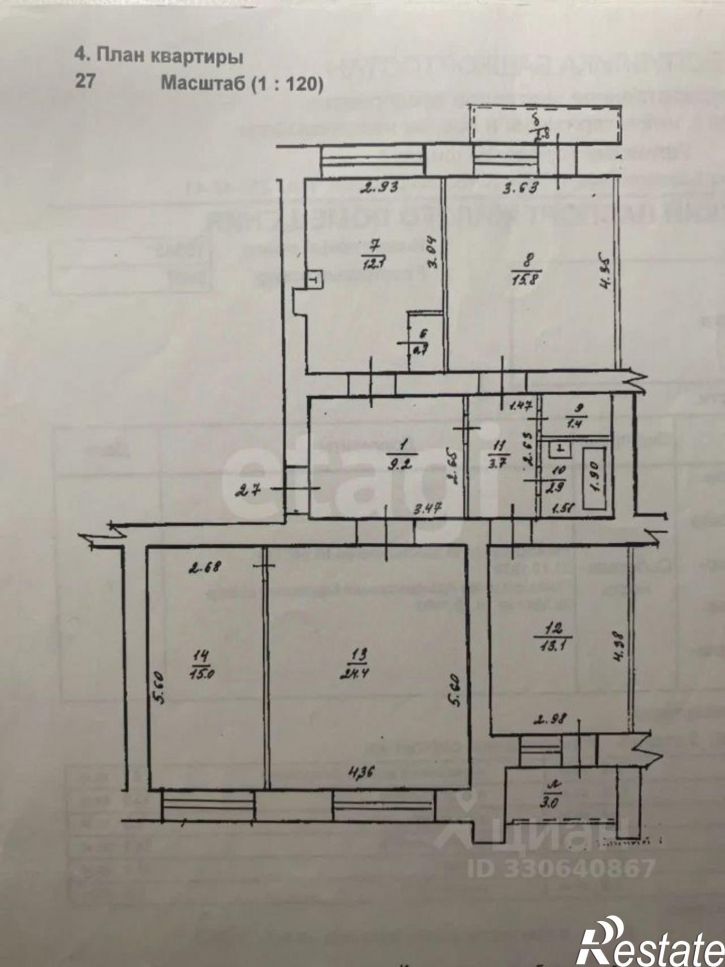 4-комн квартира улица Карла Маркса, 9/1,  д. 9/1