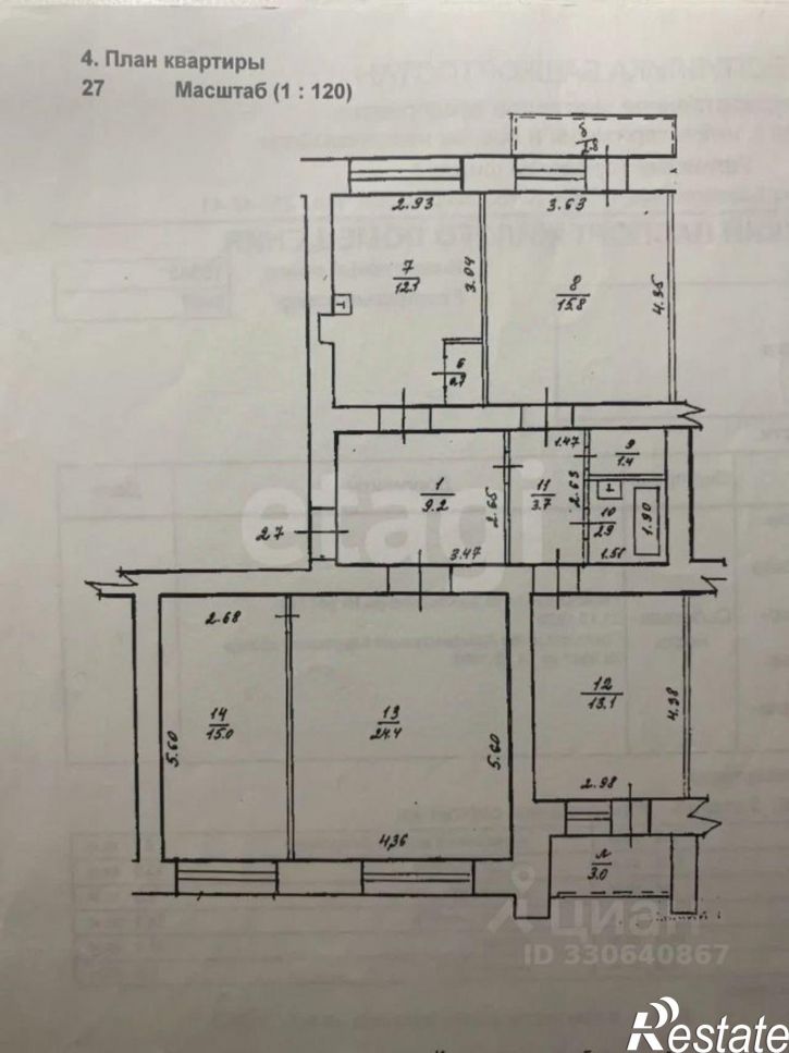 4-комн квартира улица Карла Маркса, 9/1,  д. 9/1