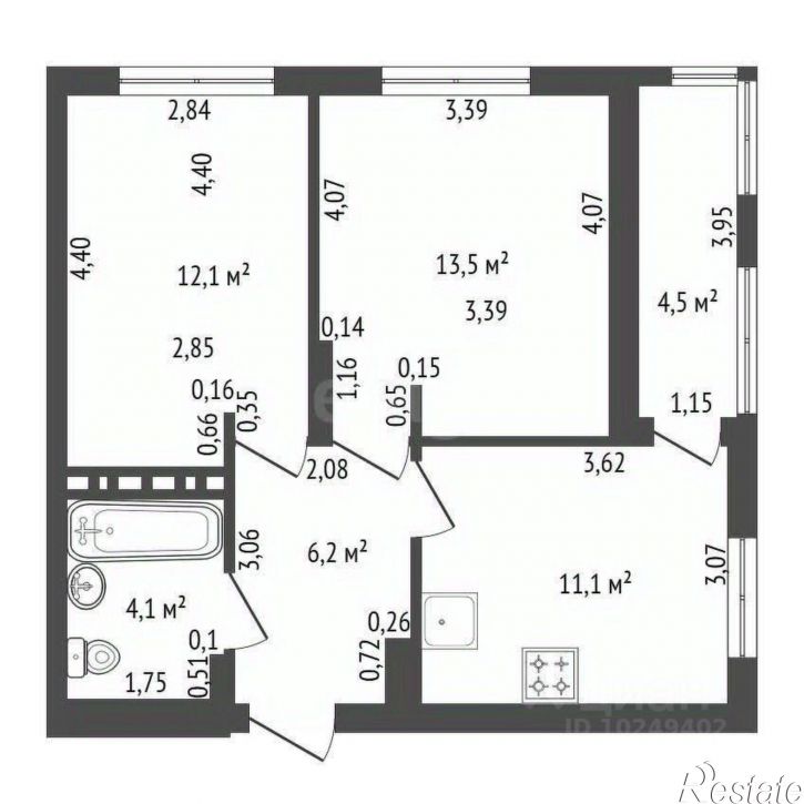 2-комн квартира улица Воинов-Интернационалистов, 5,  д. 5