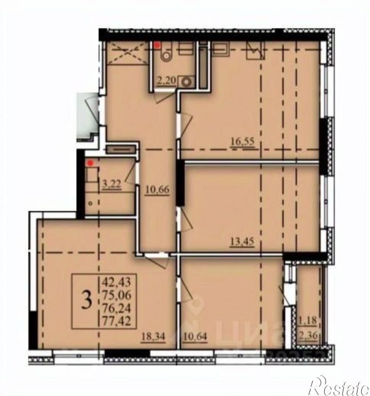 3-комн квартира в новом доме пр-кт Дружбы народов, 5,  д. 5