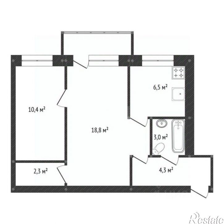 2-комн квартира Шкаповский пер, 1,  д. 1
