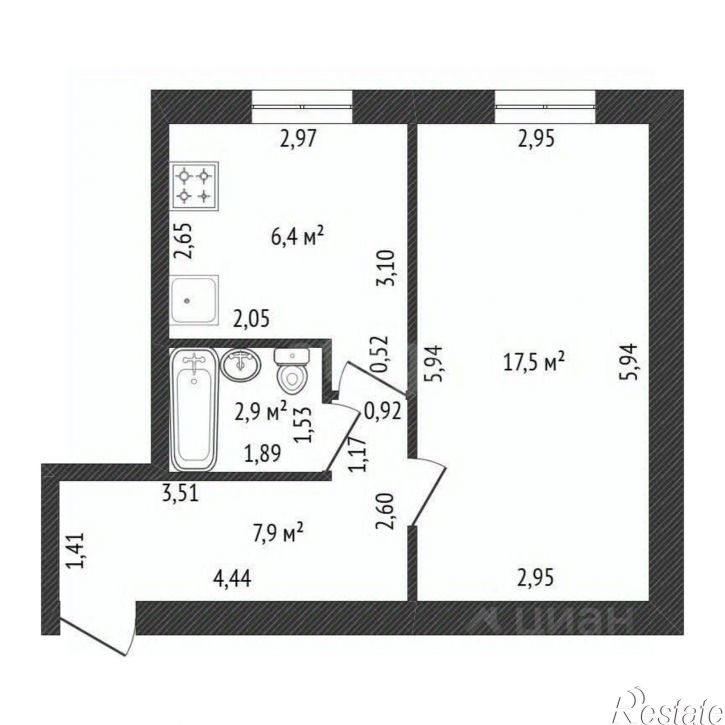 1-комн квартира ул Академика Курчатова, 65/2,  д. 65/2