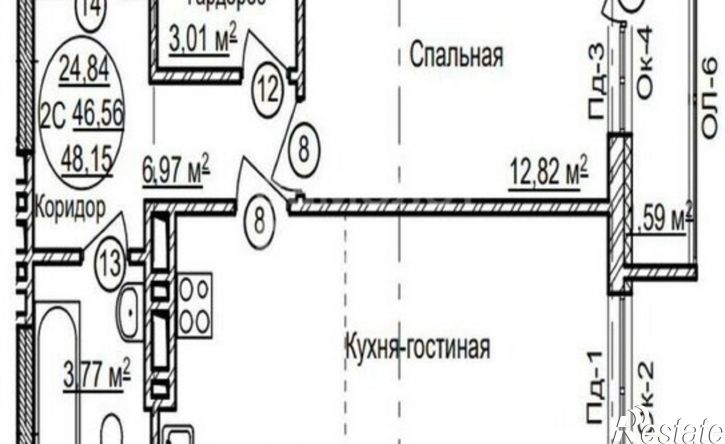 2-комн квартира ул Софьи Перовской, 24а,  д. 24а