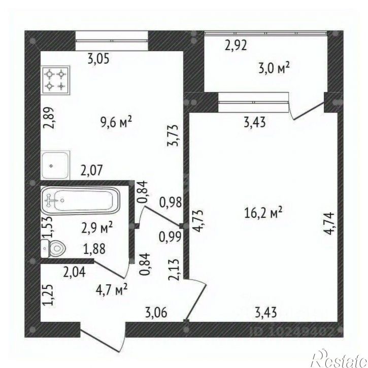 1-комн квартира улица Академика Курчатова, 65/2,  д. 65/2