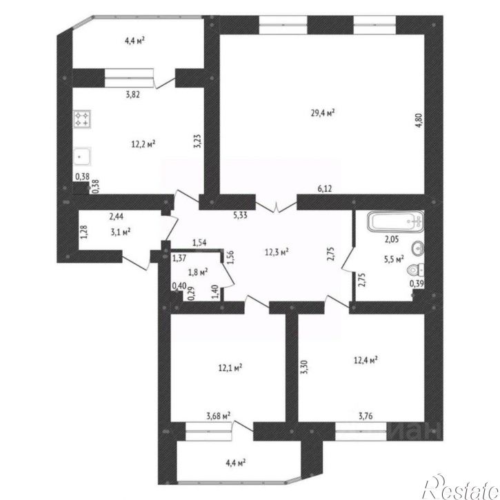 3-комн квартира улица Менделеева, 148/3,  д. 148/3