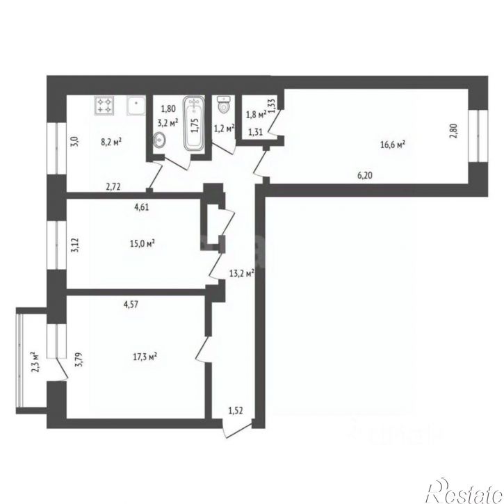 3-комн квартира Кольцевая улица, 34,  д. 34