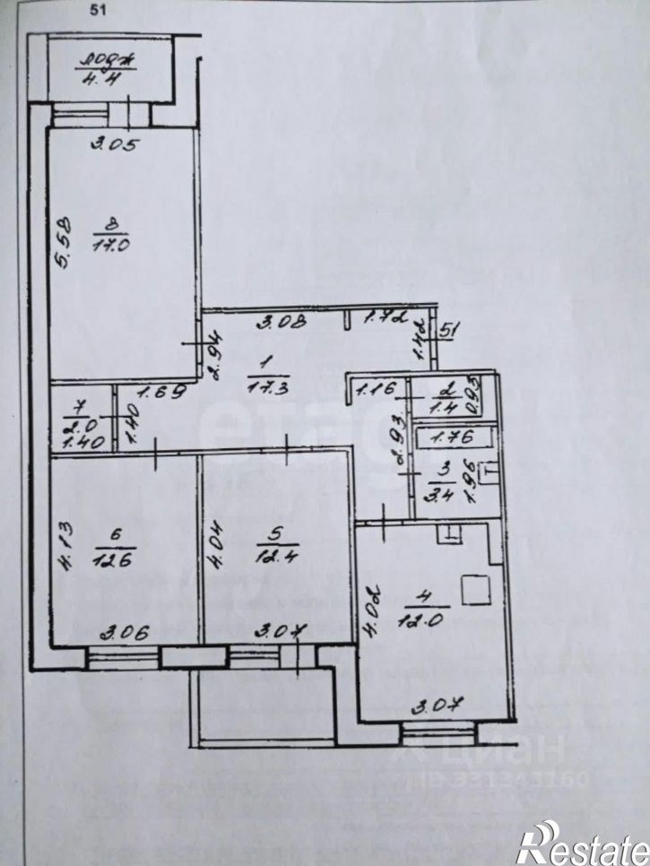 3-комн квартира ул Набережная р. Уфы, 39 1,  д. 39 1,  к. 1