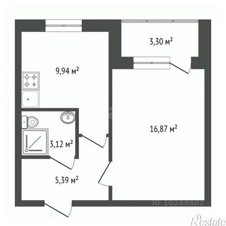 1-комн квартира улица Академика Курчатова, 65/8,  д. 65/8