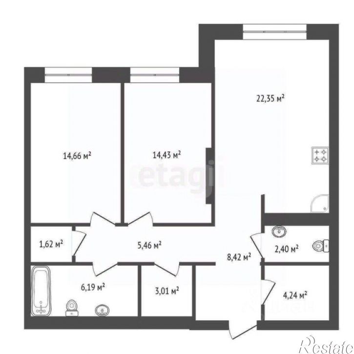 3-комн квартира улица Рихарда Зорге, 73/1,  д. 73/1