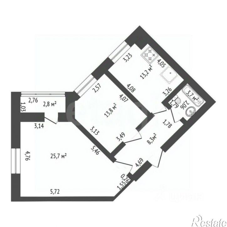 2-комн квартира ул Энгельса, 13/1,  д. 13/1