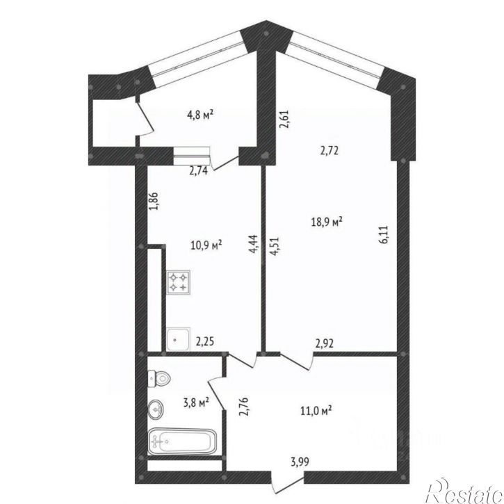 2-комн квартира ул Энтузиастов, 11,  д. 11