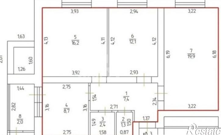 3-комн квартира улица Лётчиков, 2Б,  д. 2Б