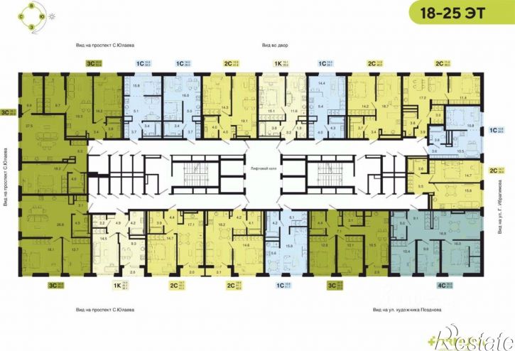 3-комн квартира в новом доме ул Степана Злобина, 31/6,  д. 31/6