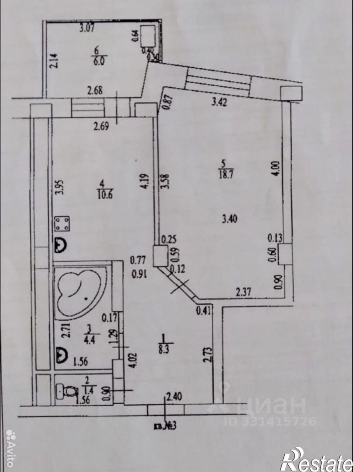 1-комн квартира ул Блюхера, 3/3,  д. 3/3