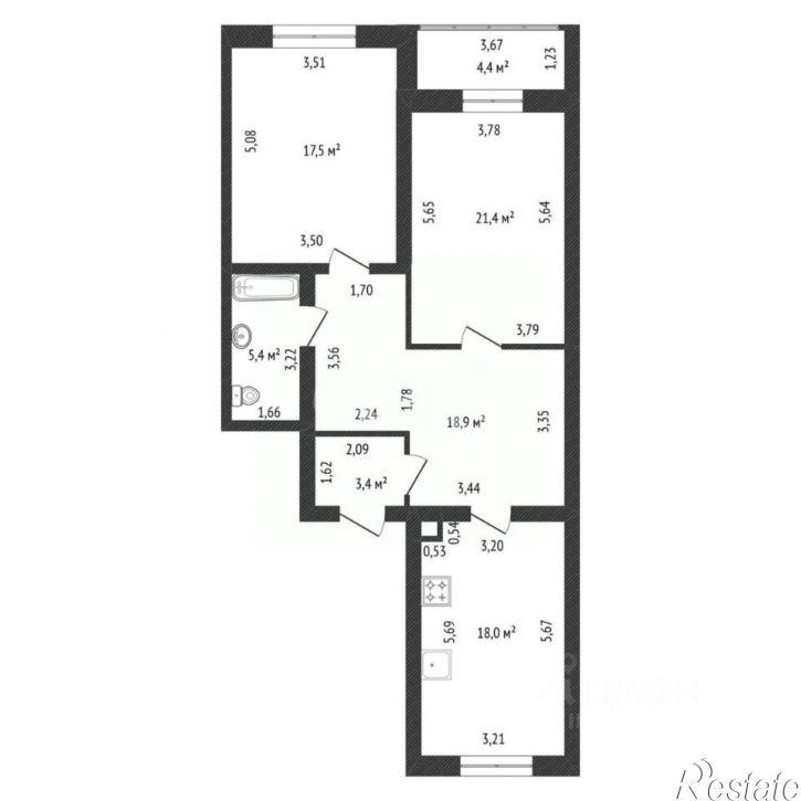 3-комн квартира улица Зайнаб Биишевой, 5/1,  д. 5/1
