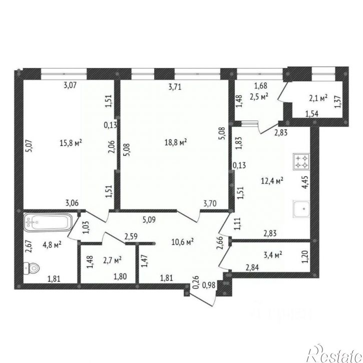 2-комн квартира пр-кт Октября, 107б,  д. 107б