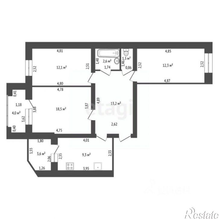 3-комн квартира ул Малая Лесозаводская, 2/1,  д. 2/1