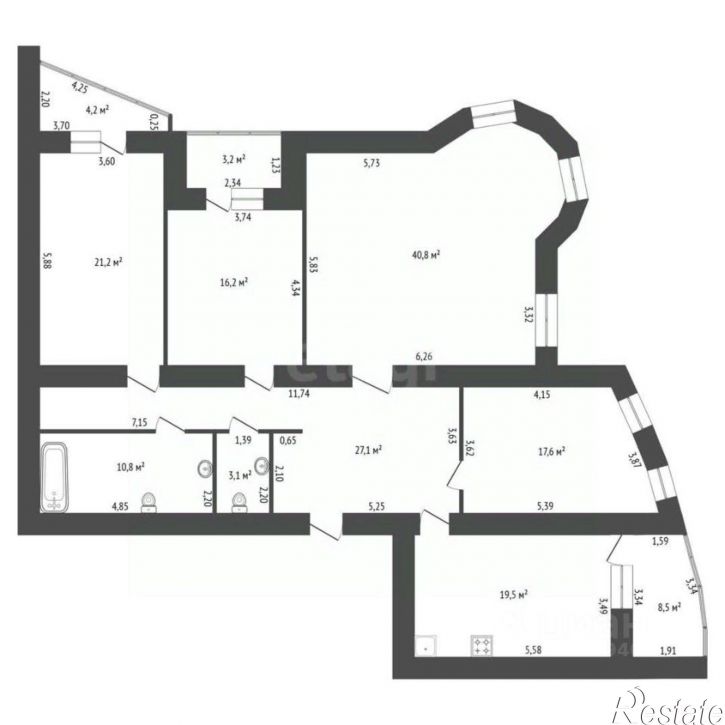 4-комн квартира ул Гафури, 19/2,  д. 19/2