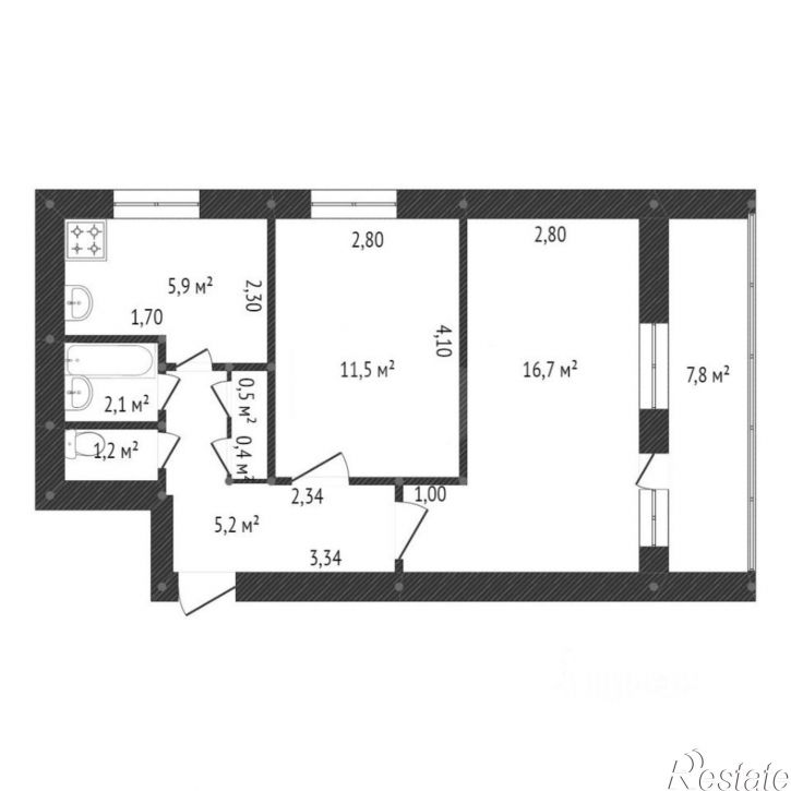 2-комн квартира проспект Октября (дублёр), 27,  д. 27