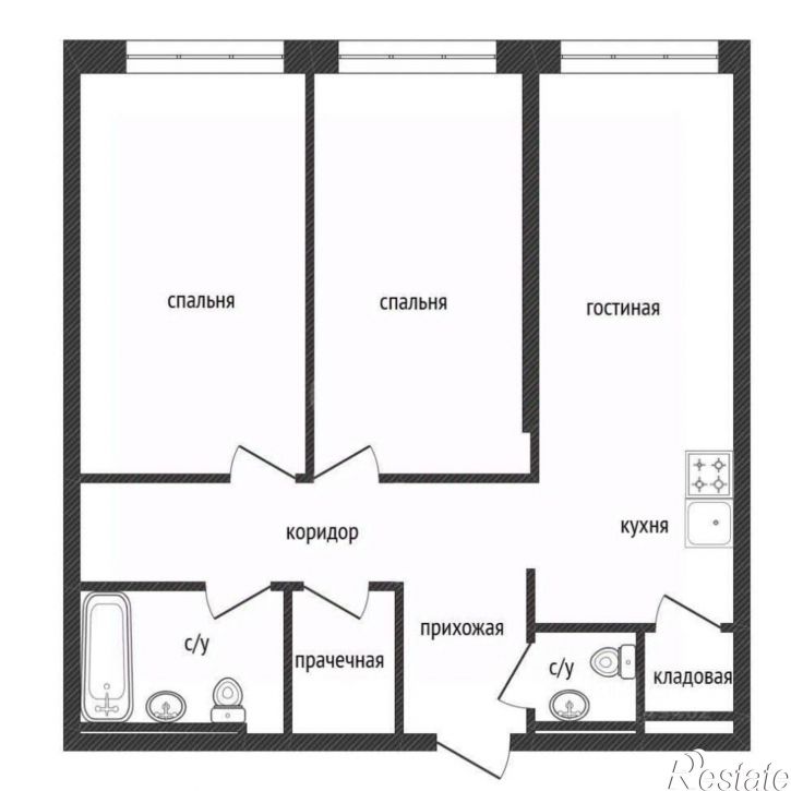 2-комн квартира ул Пирогова, 3,  д. 3