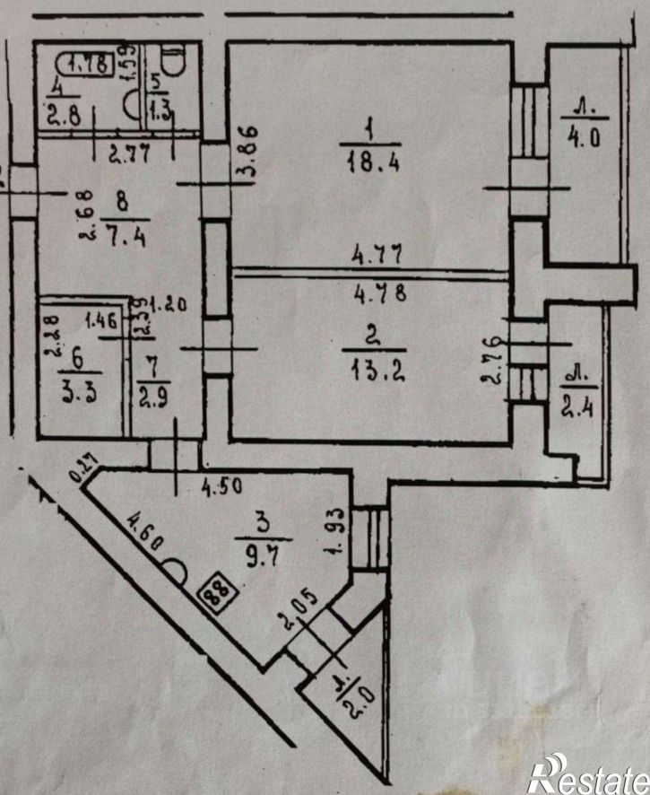 2-комн квартира улица Георгия Мушникова, 17/3,  д. 17/3