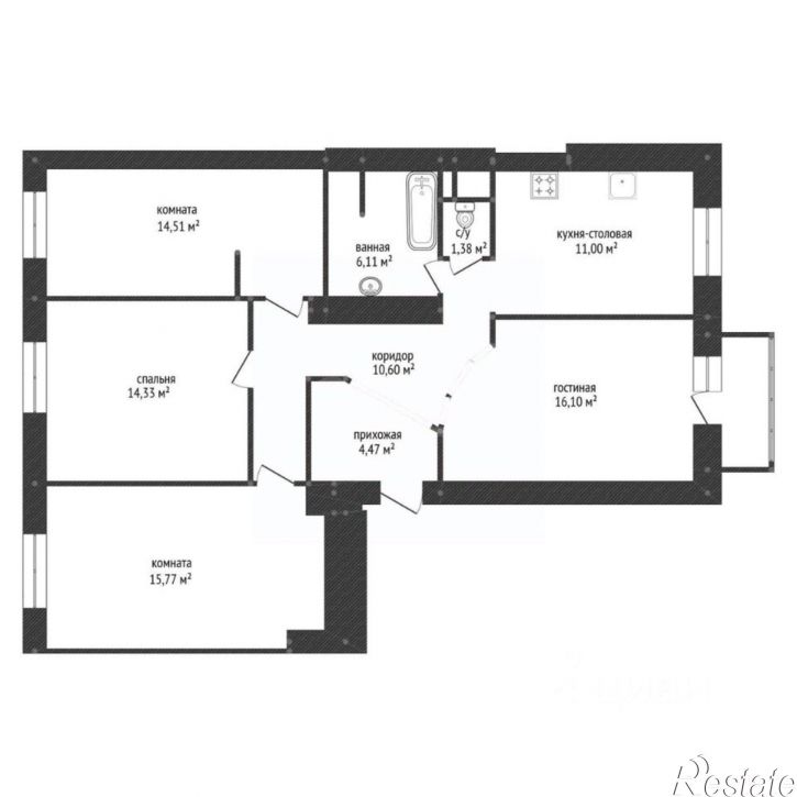 4-комн квартира улица Ульяновых, 31,  д. 31