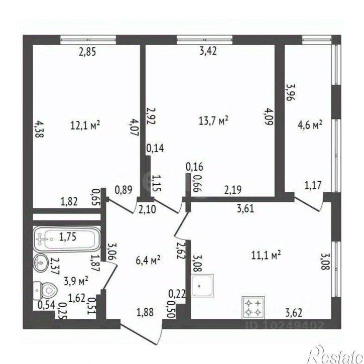 2-комн квартира Уфимское шоссе, 18/6,  д. 18/6