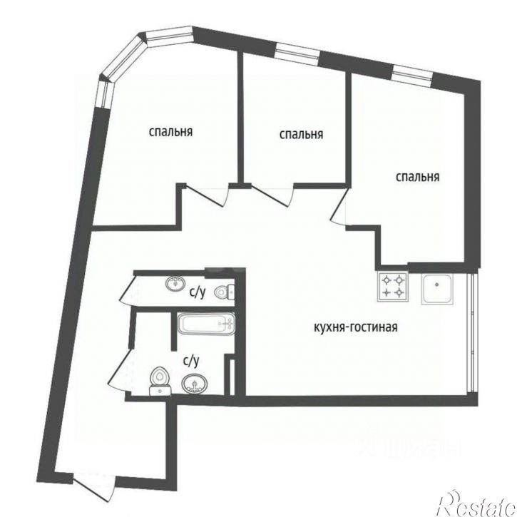 3-комн квартира ул Бакалинская, 33/2,  д. 33/2