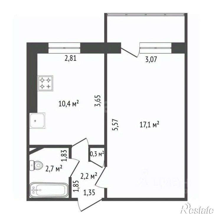 1-комн квартира ул Батырская, 18,  д. 18