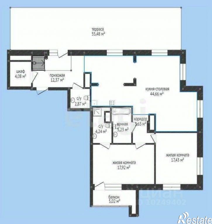 3-комн квартира улица Рудольфа Нуреева, 1,  д. 1