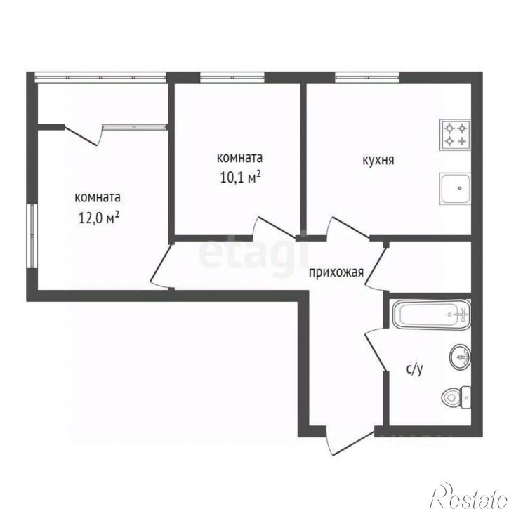 2-комн квартира Революционная улица, 39/3,  д. 39/3