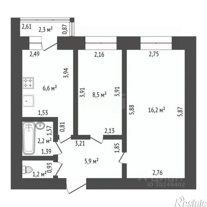 2-комн квартира улица Испытателей, 21,  д. 21