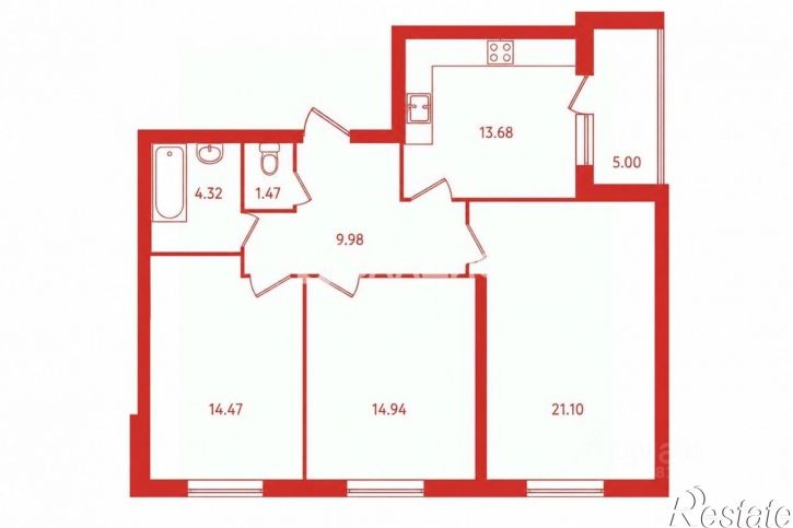 3-комн квартира Магистральная улица, 14,  д. 14
