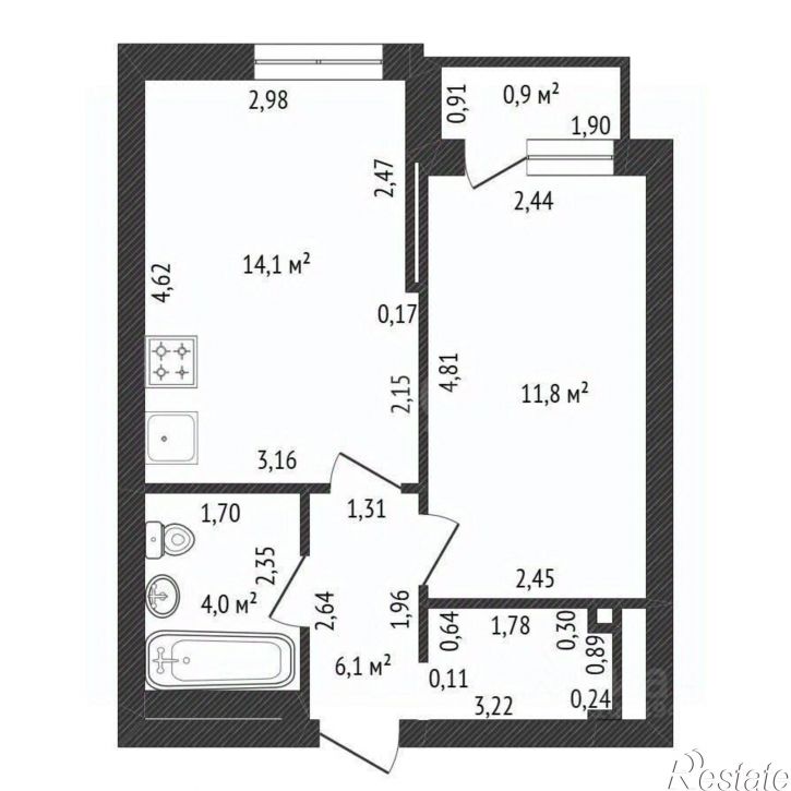 1-комн квартира Уфимское шоссе, 24,  д. 24