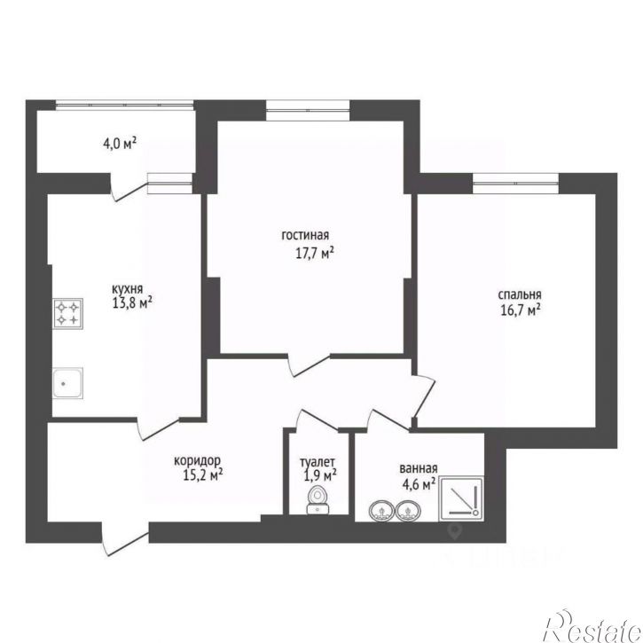 2-комн квартира улица Гоголя, 29,  д. 29