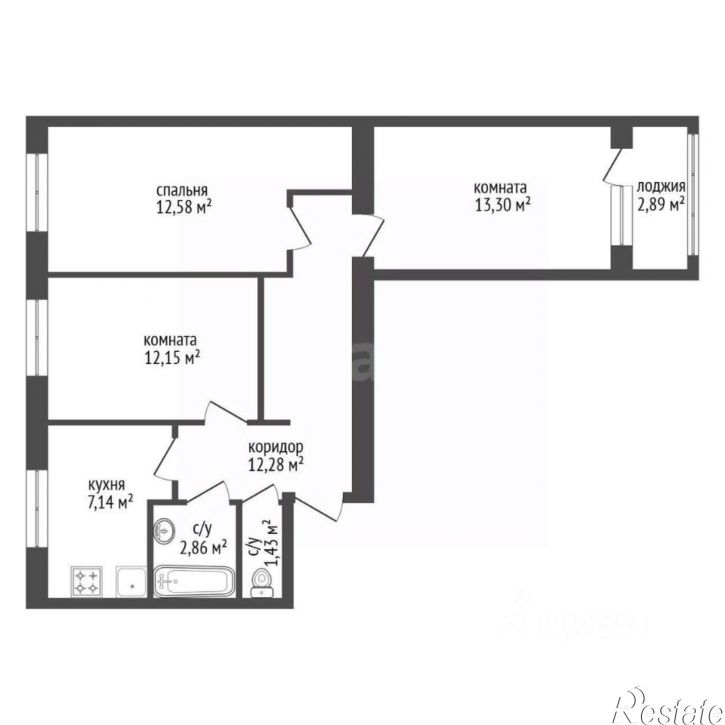 3-комн квартира ул Академика Курчатова, 65/9,  д. 65/9