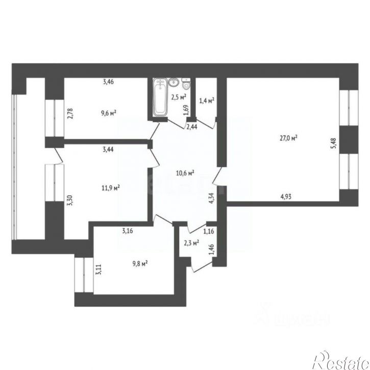 3-комн квартира ул Чернышевского, 125/1,  д. 125/1
