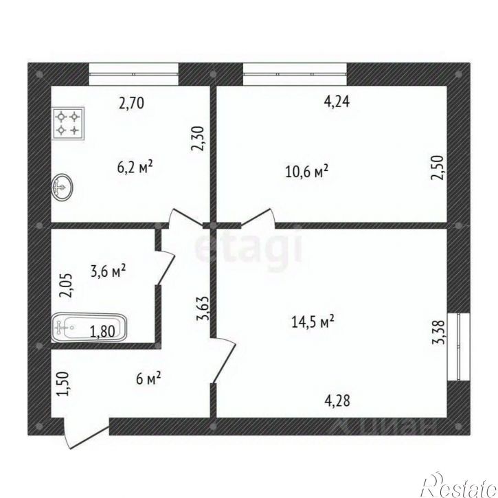 2-комн квартира ул Уфимское шоссе, 18/3,  д. 18/3