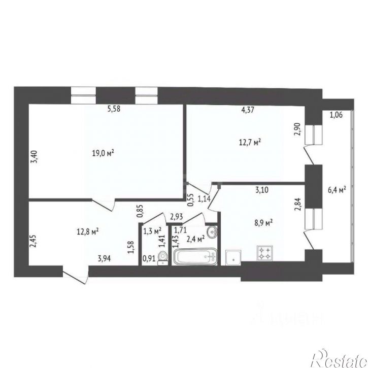 2-комн квартира ул Цветы Башкирии, 24а,  д. 24а