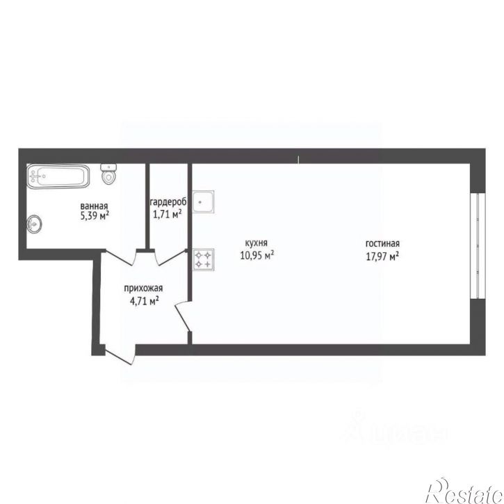 1-комн квартира в новом доме ул Революционная, 39/4,  д. 39/4