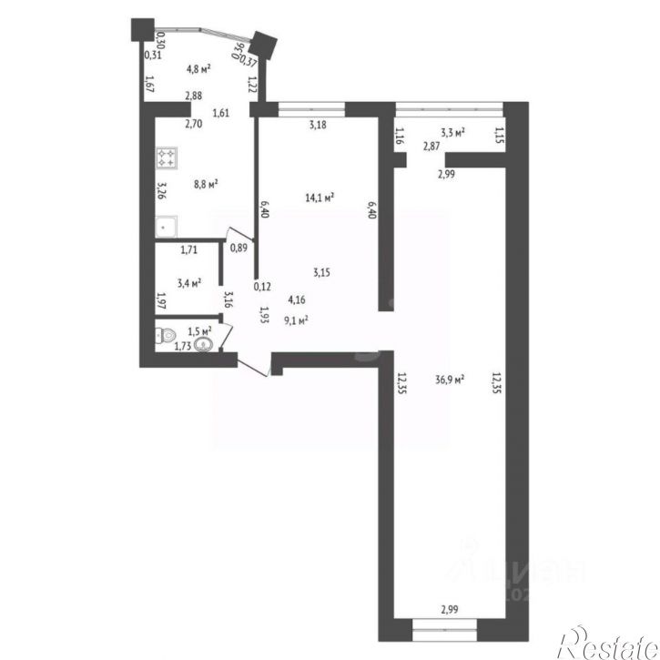 3-комн квартира ул Габдуллы Амантая, 6/1,  д. 6/1